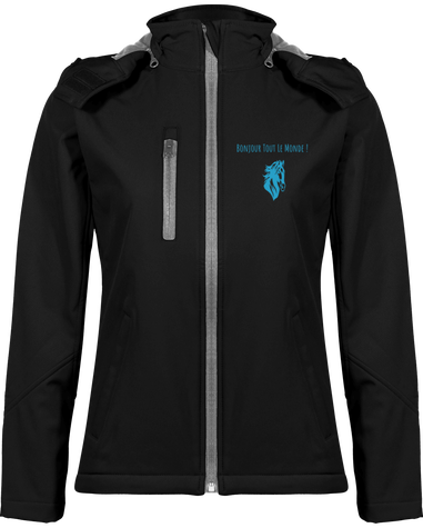 Veste Softshell Femme à Capuche Contrastée Equitation