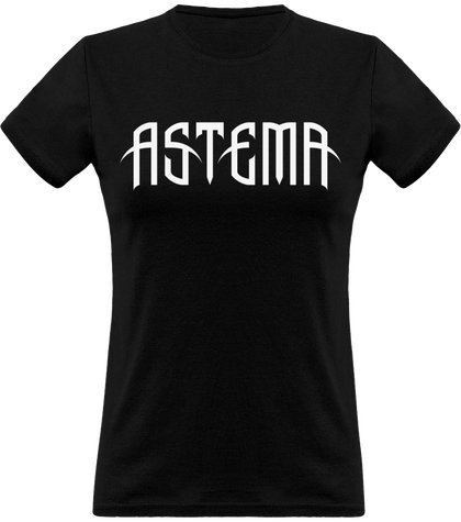 Women Black T-Shirt - Astema Simple White Logo