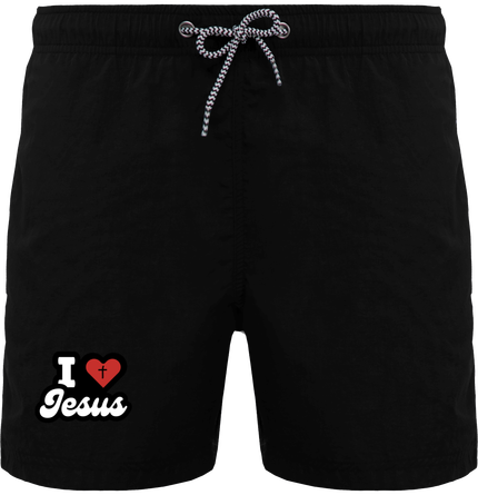 Short de bain - I ❤️ Jésus