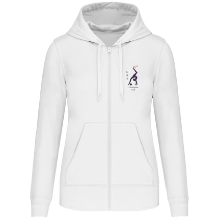 Sweatshirt zippé femme (logo devant et dos)