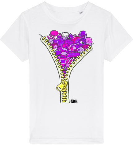 Tee-shirt Doodle Zip Purple (E)