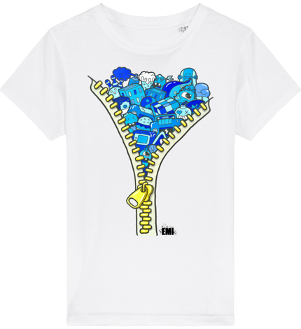 Tee-shirt Doodle Zip Blue (E)