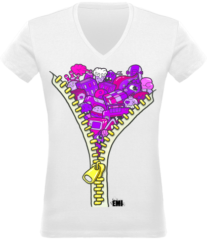 Tee-shirt Doodle Zip Purple (F)