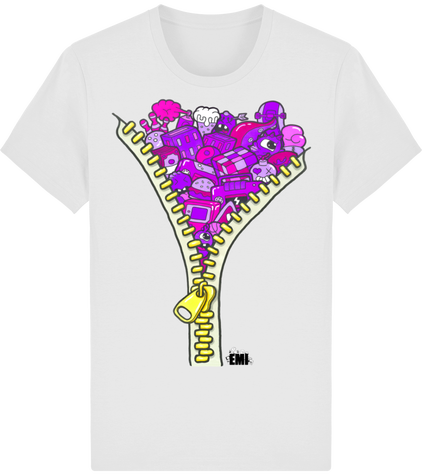 Tee-shirt Doodle Zip Purple (H)