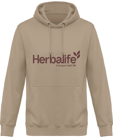 HOODIE LOGO HERBALIFE LIVE YOUR BEST LIFE MARRON