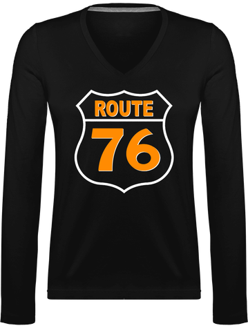 T-Shirt Manche longues Route 76 + Napin noir