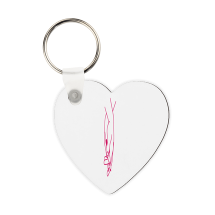 Porte-clés en MDF blanc Brillant COEUR