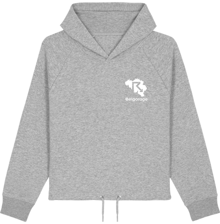 Sweat-shirt Court Femme - Capuche à cordon - Logo avant et arrière blanc