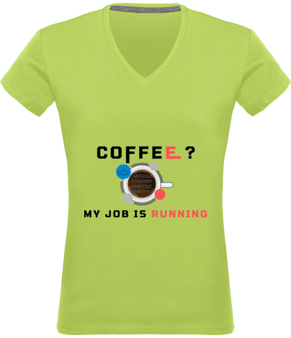 Tee-shirt Col V Femme - Version Coffee