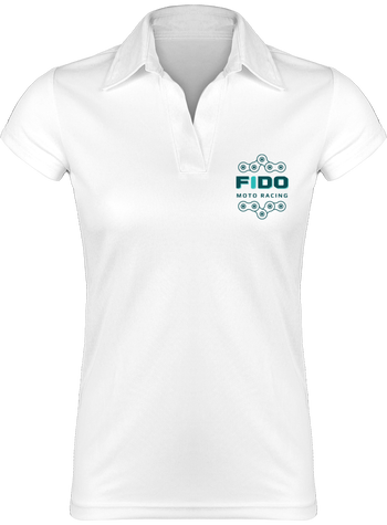Polo femme blanc - floqué devant