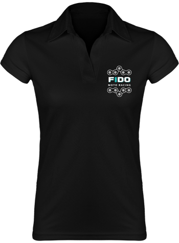 Polo femme noir - floqué devant