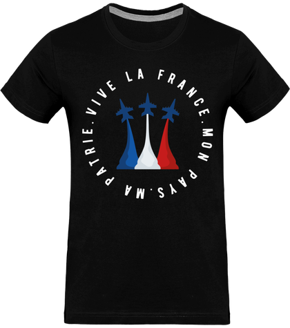 TEESHIRT HOMME VIVE LA FRANCE. MON PAYS MA PATRIE PATROUILLE DE FRANÇE 
