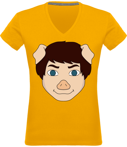 T-shirt femme col V (verrat)