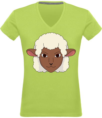 T-shirt femme col V (brebis)