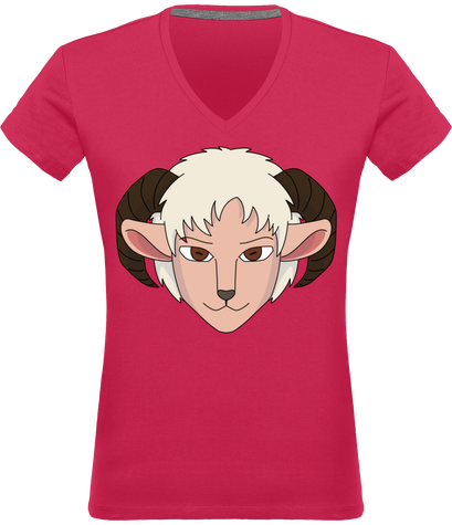 T-shirt femme col V (bélier)