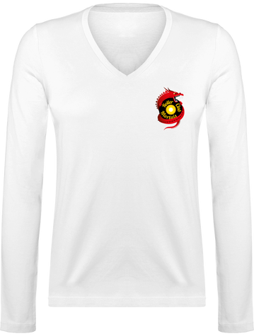 T-shirt manche longues col V femme - logo cœur