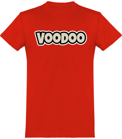 T-shirt de base Unisexe avec logo lettre Voodoo Token | rouge feu