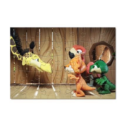 Puzzle A4 Kerala, Lina, Rodolphe, et Mme la Giraffe – Édition Officielle Zoobox