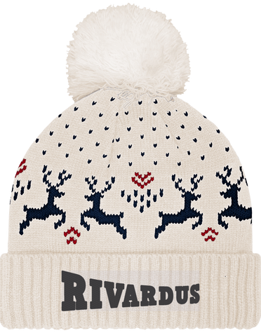 Bonnet blanc d'hiver à pompon RIVARDUS
