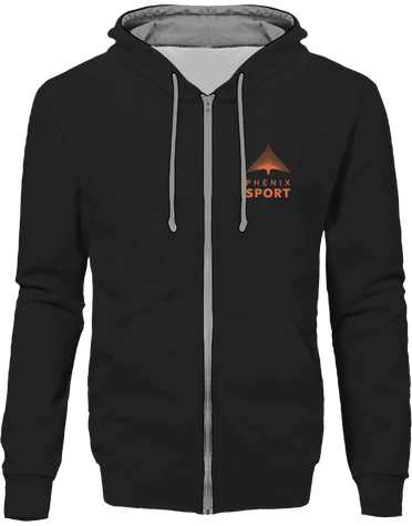 Sweat à Capuche Zippé Noir Sapeurs-Pompiers (dos) - Phénix Sport