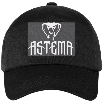 Black baseball cap with white Astema logo