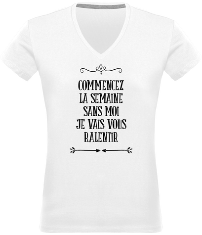 T-Shirt Femme Col V 