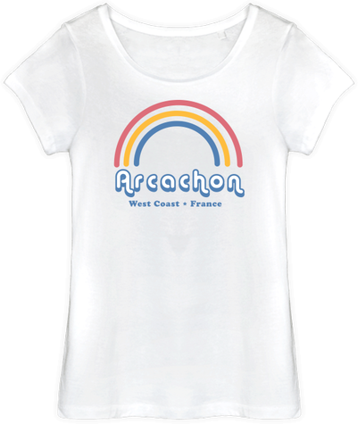 Tee-shirt Arcachon femme graphique modern vintage arc en ciel