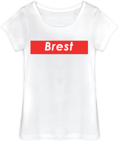 Tee-shirt Brest femme graphique logo rouge et blanc