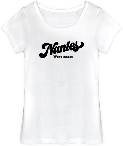 Tee-shirt femme Nantes  west coast  graphique typo bubble vintage 70