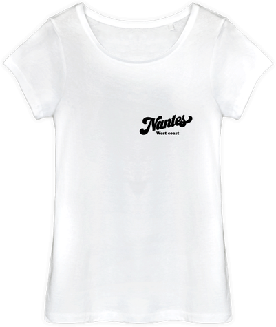 Tee-shirt femme Nantes  west coast graphique typo bubble vintage 70 petit logo