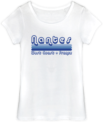 Tee-shirt femme Nantes west coast France graphique typo vintage 70