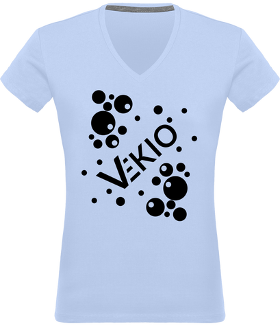T-shirt col V (VEKIO bulles) 