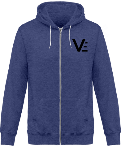 Sweat zippé capuche chiné (VE noir)