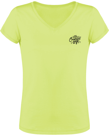 T-shirt femme col V Destination Camping-car