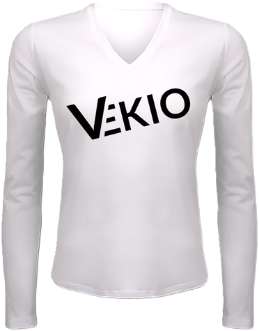 T-shirt manches longues col V Femme (VEKIO noir)