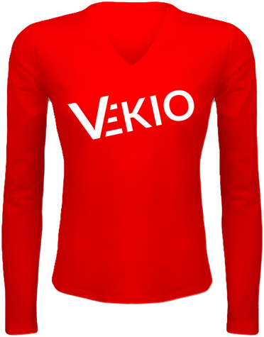 T-shirt manches longues col V Femme (VEKIO blanc)