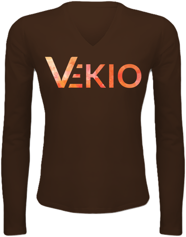 T-shirt manches longues col V Femme (VEKIO design)