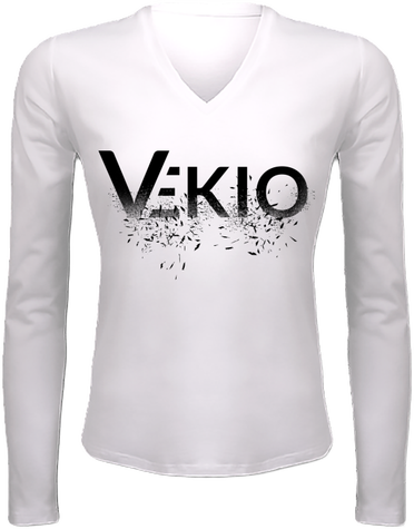 T-shirt manches longues col V Femme (Vekio éclaté)