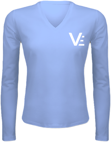 T-shirt manches longues col V Femme (VE blanc)