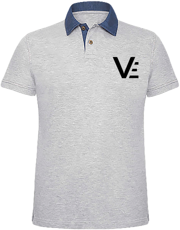 Polo homme col denim (VE noir)