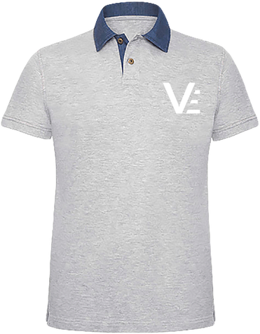 Polo homme col denim (VE blanc)
