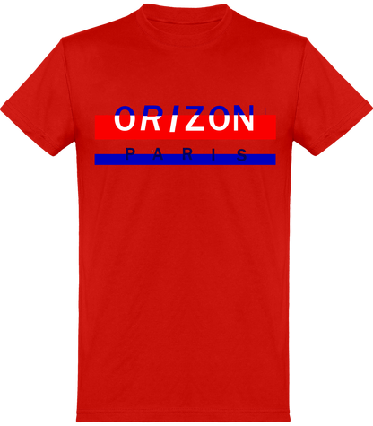 T-shirt homme collection summer logo bleu et rouge Orizon