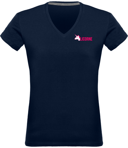Tee-shirt col V Licorne