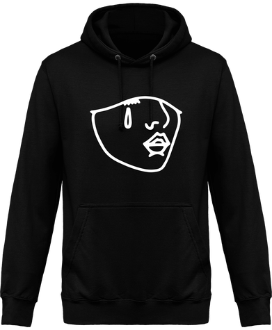 SWEAT A CAPUCHE LOGO BLANC - PURPLE FICTION