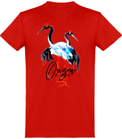 TEE-Shirt ORIZ0N homme/femme grue collection summer inspired by Kenzo red