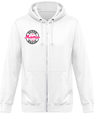 Sweat-Shirt zippé à capuche Femme Super Mama