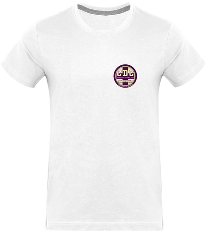 Tee-shirt homme blanc logo marron
