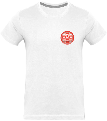 Tee-shirt homme blanc logo orange