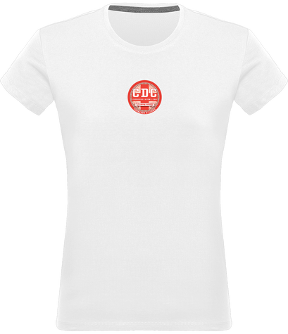 Tee-shirt femme blanc logo orange
