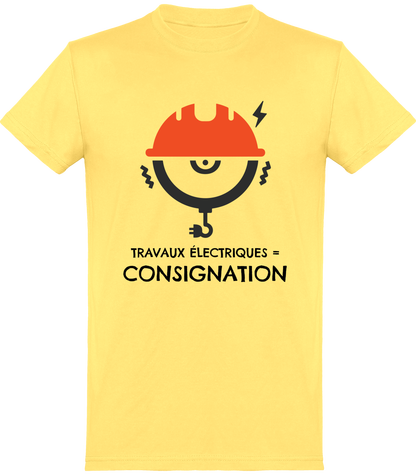 T-shirt prévention accidents chantiers électrique - logo face